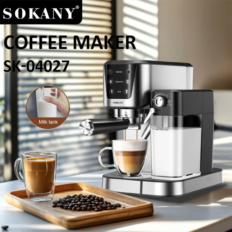 ماكينة قهوة اسبريسو سوكاني 3×1 1 لتر 1350 وات 20 بار موديل SK-04027