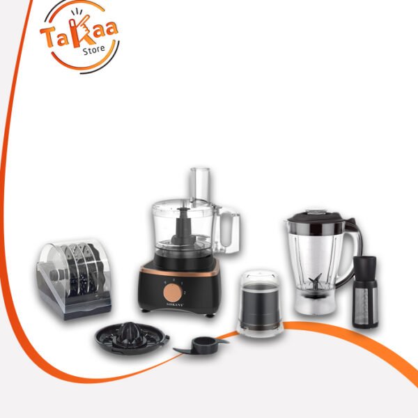 محضر طعام سوكاني SK-7040 – جميع الملحقات المعروضة بجانب الجهاز