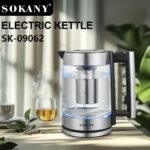 ⁦غلاية كهربائية سوكاني زجاج 1.8 لتر 1800 وات موديل SK-09062⁩ - الصورة ⁦3⁩