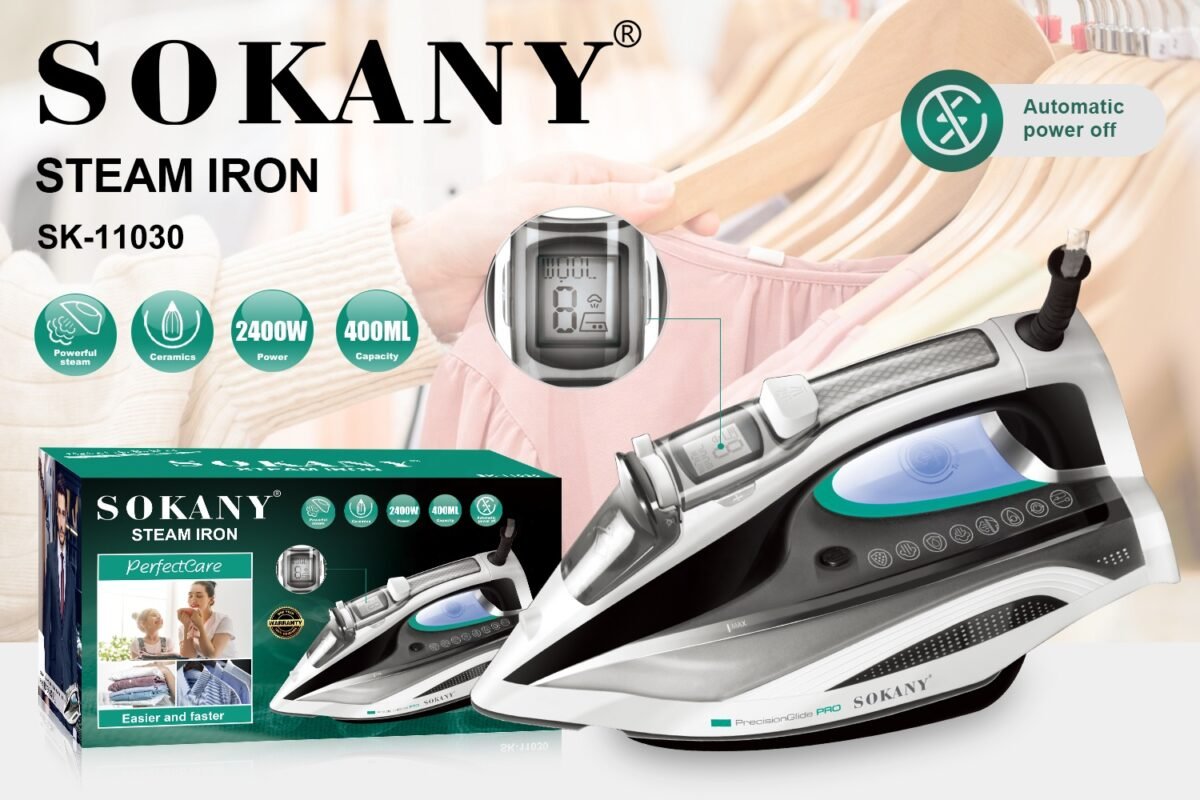 ⁦مكواة ملابس بخار ديچيتال سوكاني 350 مل 2400 وات موديل SK-11030⁩ - الصورة ⁦2⁩