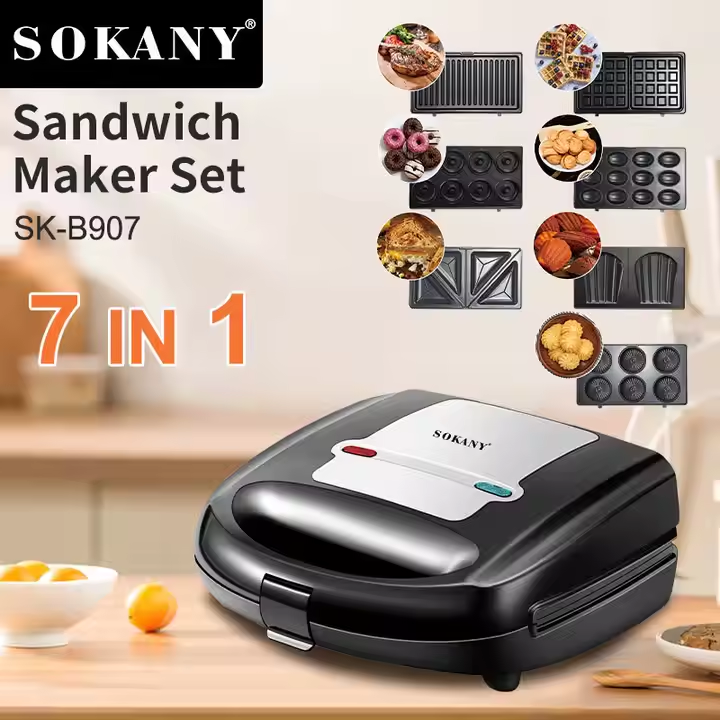 ساندوتش ميكر سوكاني 7×1 بقدرة 750 وات موديل SK-B907