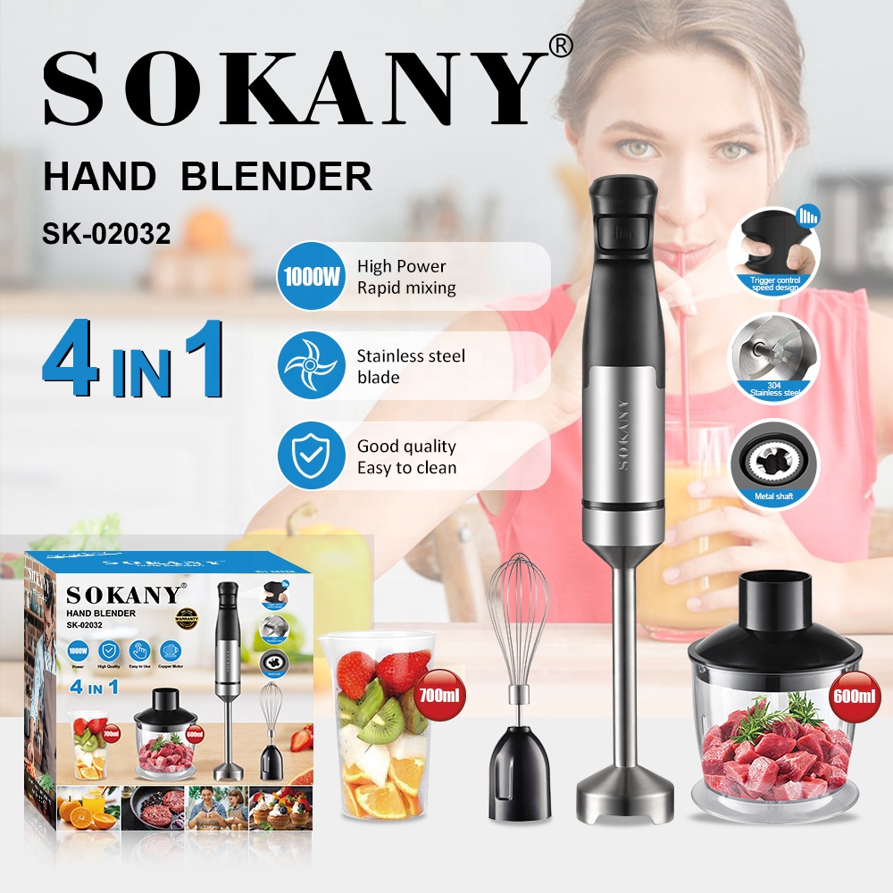 هاند بلندر سوكاني استانلس ستيل 4×1 1000 وات موديل SK-02032